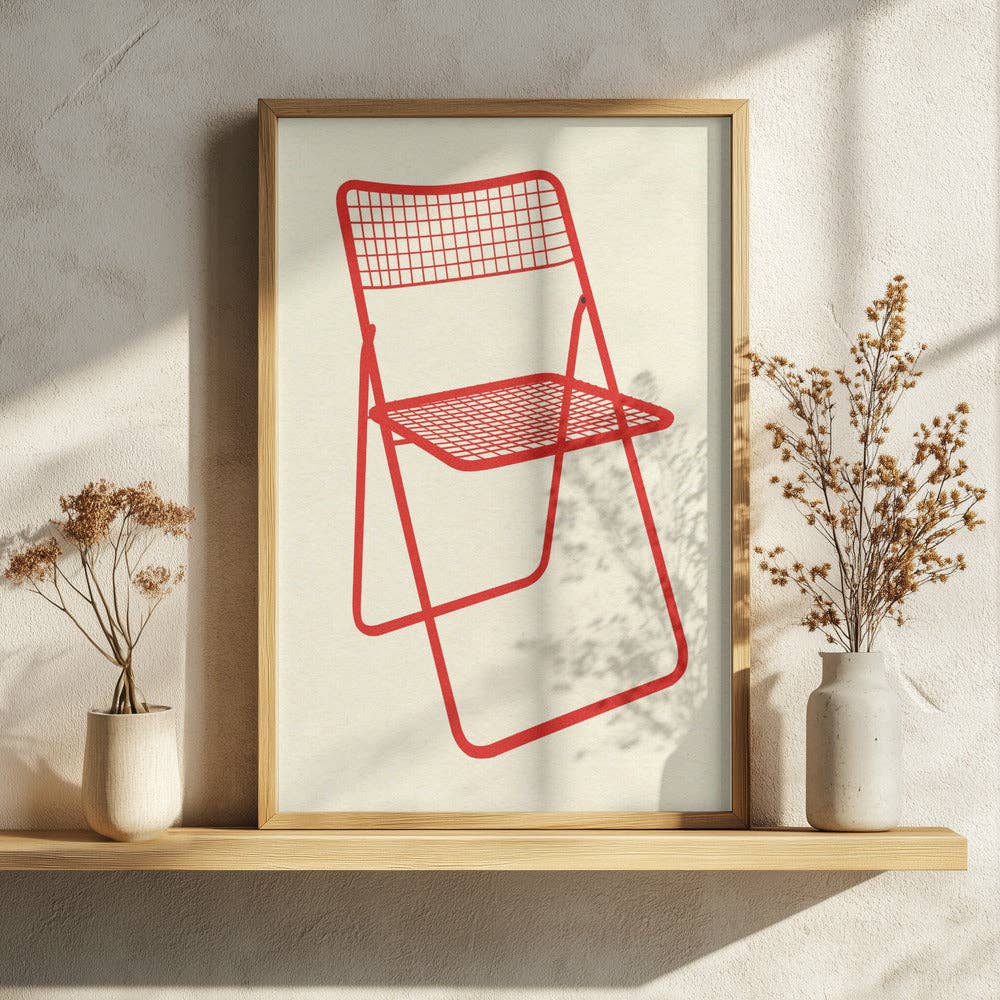 Kunstdruck - Roter Klappstuhl