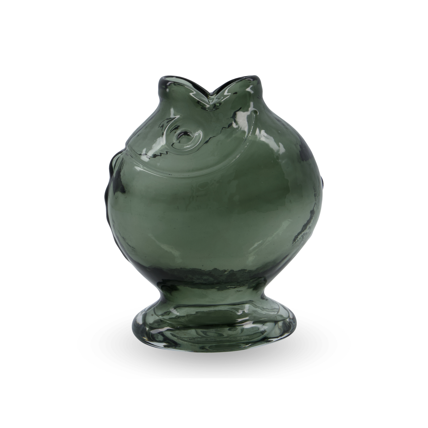 Glas Vase Fisch in grau