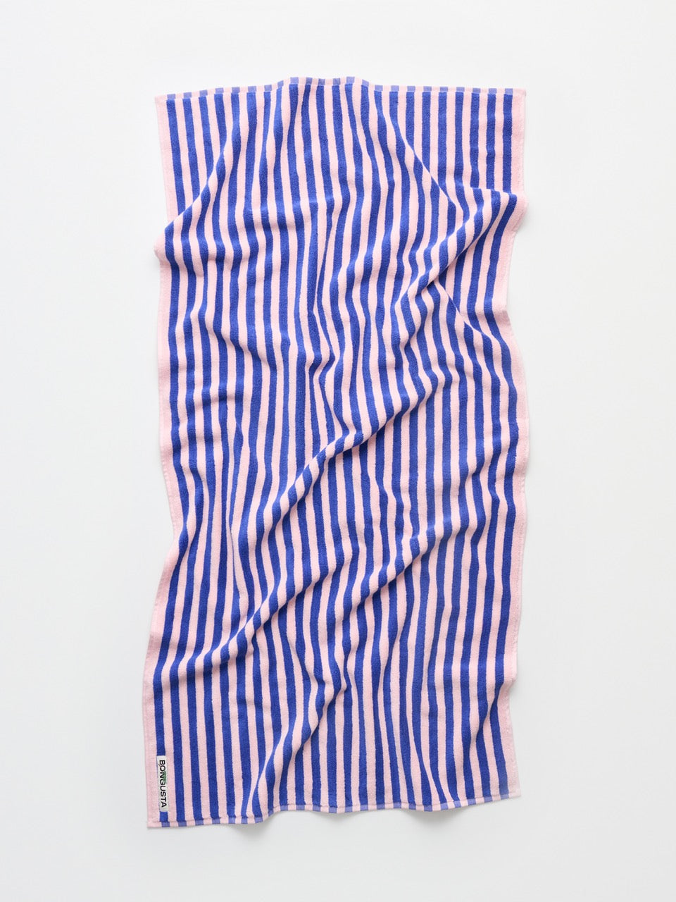 Naram Badetuch in Blau und Rosa gestreift