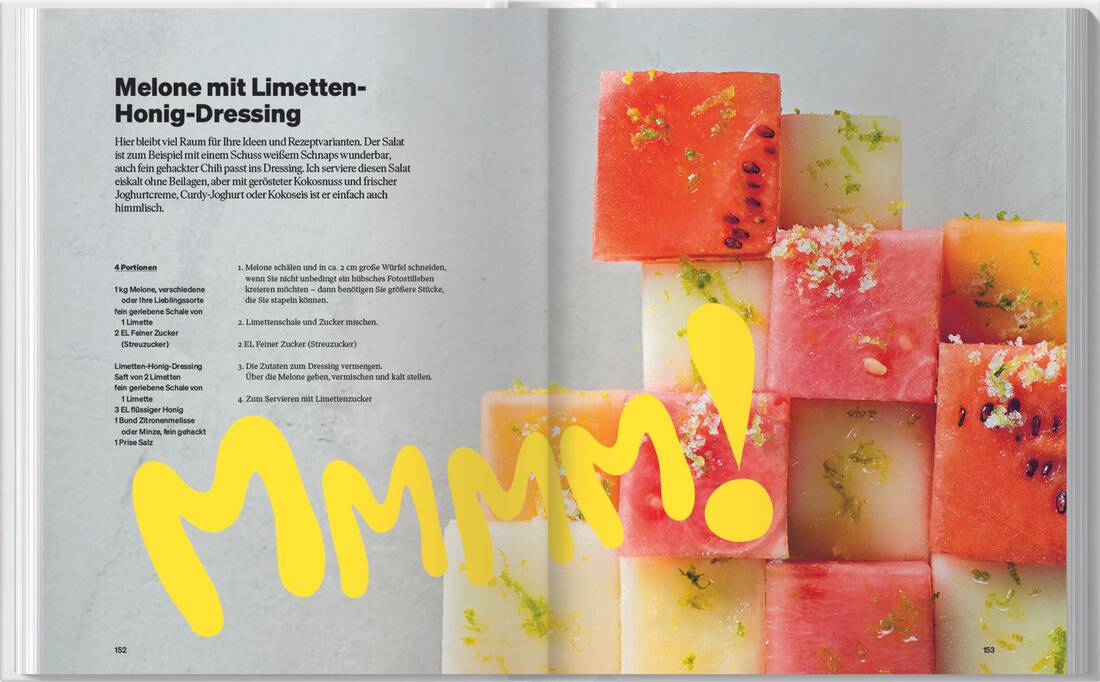 Rezept für Melonen mit Limetten-Honig-Dressing aus Knaller-Salate