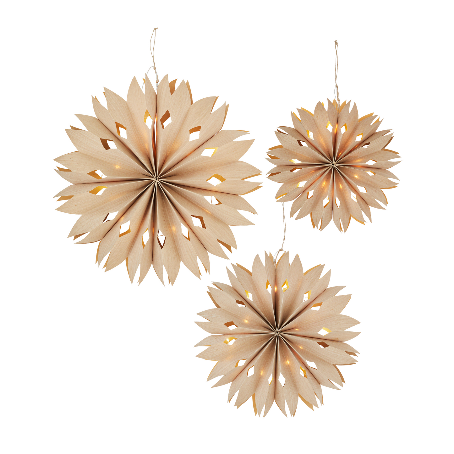 Falt-Sterne mit LED-Lichterkette mit