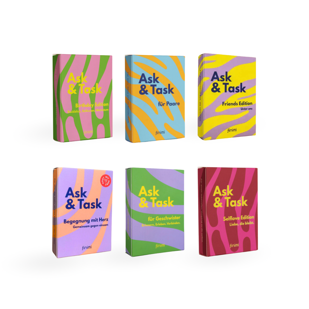 Ask & Task Kartenspiele von finimi in verschiedenen Editionen