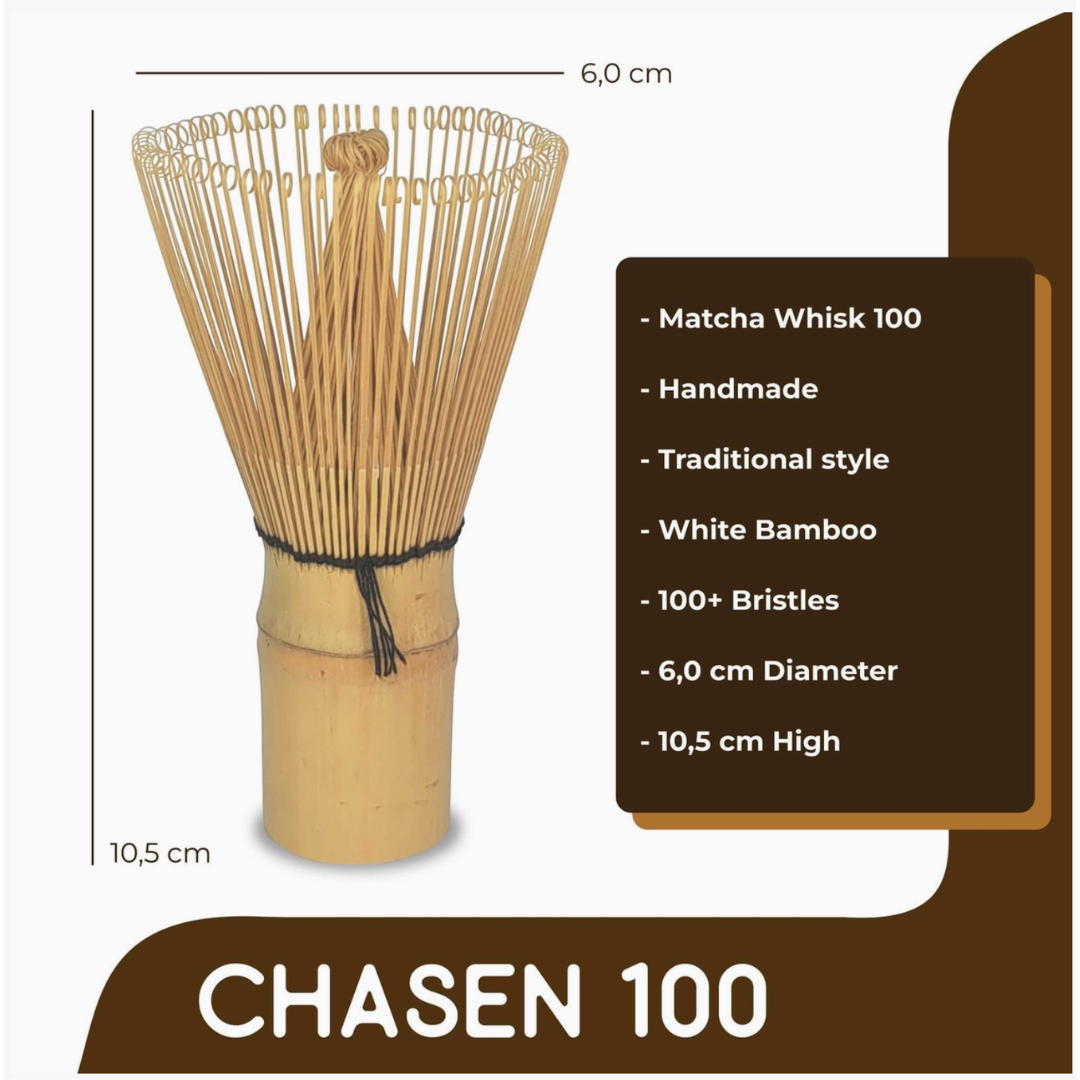 Chasen 100 Matcha-Besen mit 100 Borsten und Maßangaben