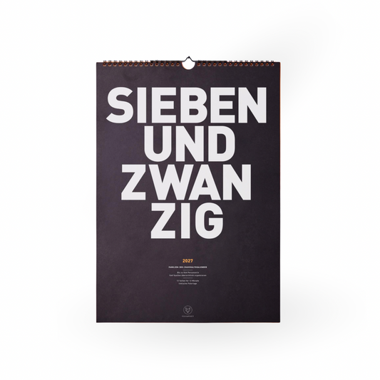 Familienkalender 2027 von FOX & POET mit schwarzem Cover