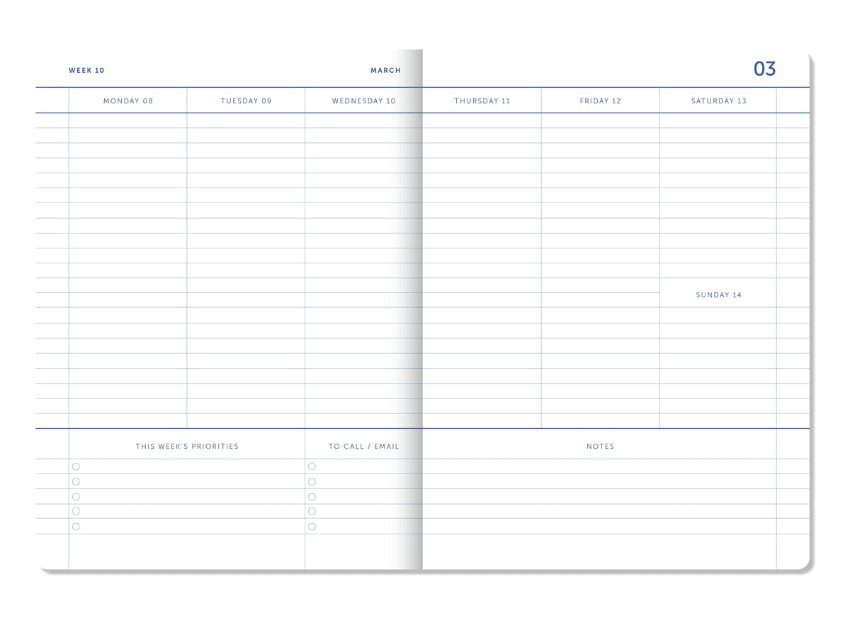 Wochenübersicht mit Termin- und Notizfeldern im My Journal Kalender 2027