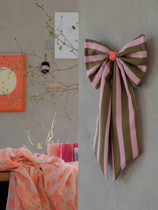 Dekoschleife Olive-Rosa