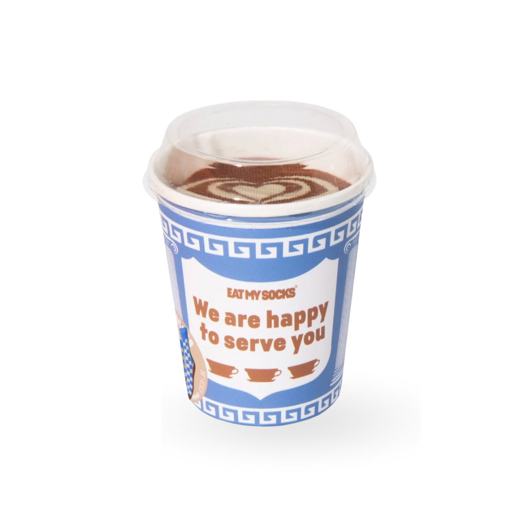 Kaffee-Socken von Eat My Socks in einem Coffee-to-go-Becher