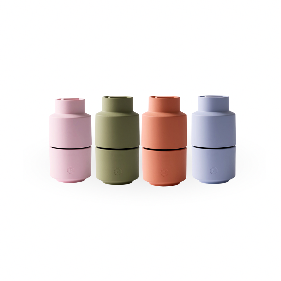 Billund Gewürzmühlen von CrushGrind in Rosa, Sage, Paprika und Lavendel