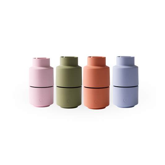 Billund Gewürzmühlen von CrushGrind in Rosa, Sage, Paprika und Lavendel