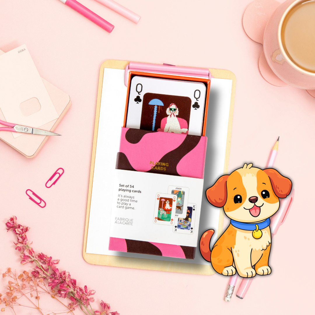 Spielkarten Fabrique Dogs von A-Journal Stationery in pinker Verpackung