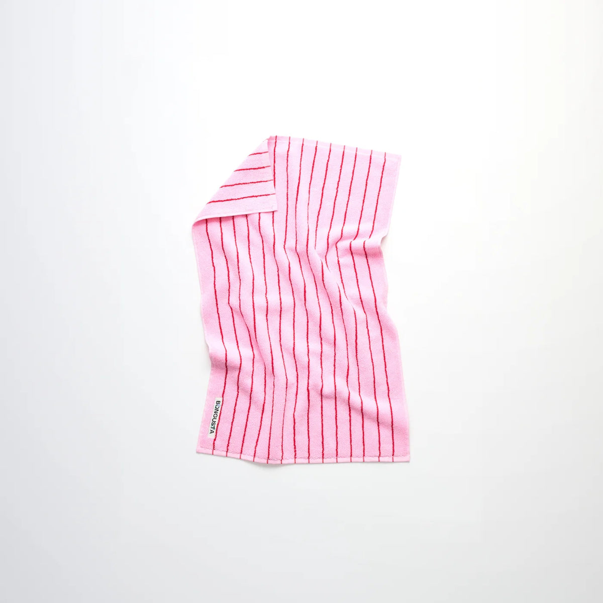 Naram Handtuch in Rosa mit roten Streifen