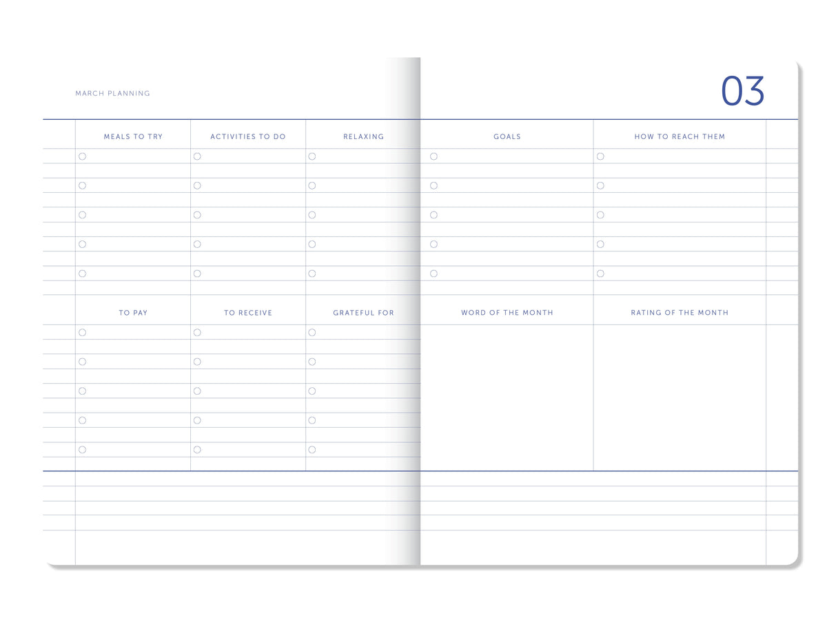 Monatsübersicht mit Checklisten im My Journal Kalender 2027