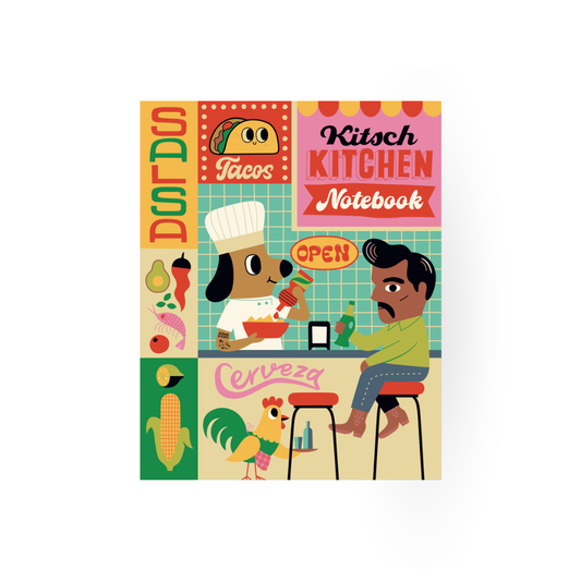Notizbuch El Restaurante von Kitsch Kitchen mit farbenfrohem Restaurantmotiv und Kochillustration