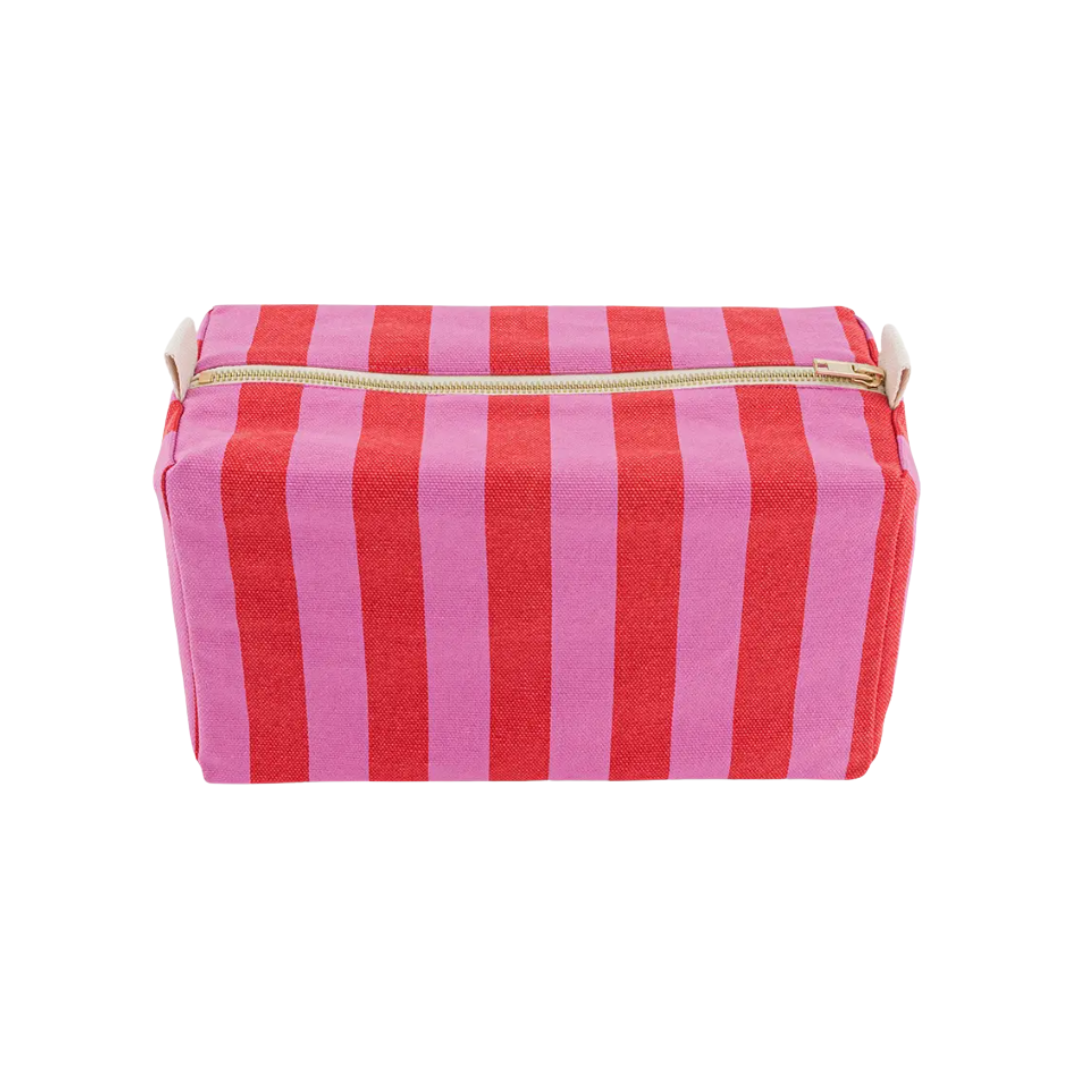 Kulturtasche Vic in Pink, Rot und Rosa gestreift