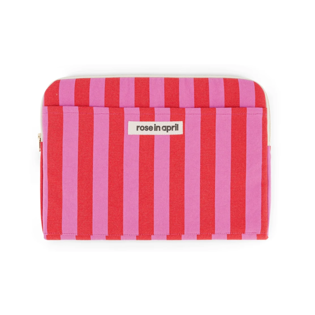 Laptop-Tasche von Rose in April in Pink, Rot und Rosa gestreift
