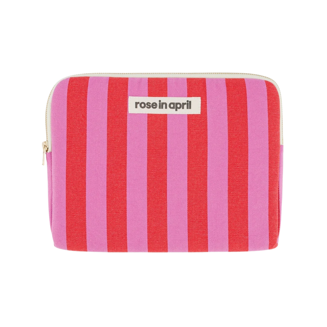 iPad-Hülle in Pink, Rot und Rosa gestreift, Format 20 × 28 cm
