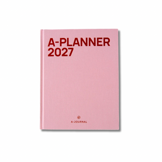 A-Planner 2027 von A-Journal mit rosafarbenem Leineneinband