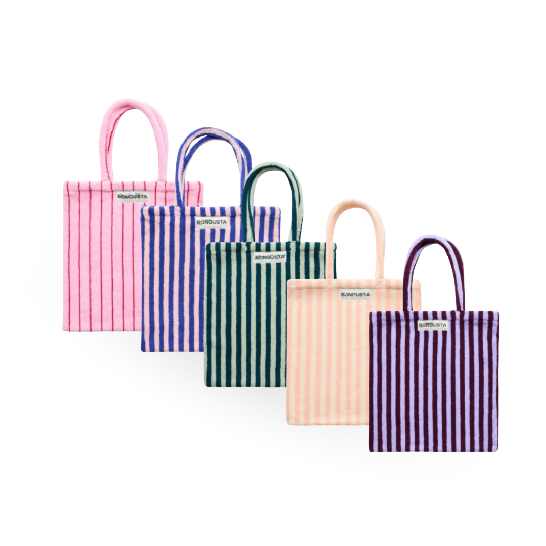 Gestreifte Naram Totebag von Bongusta in fünf Farbkombinationen