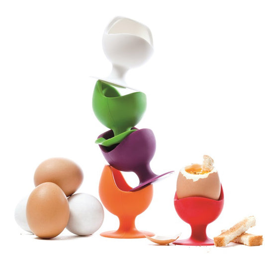 EggChair Eierbecher aus Silikon dekorativ übereinandergestapelt