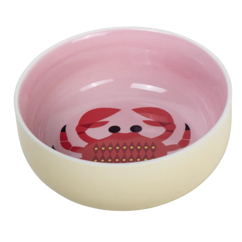 Kitsch Kitchen Sealife-Schale mit Krabbenmotiv in der Seitenansicht