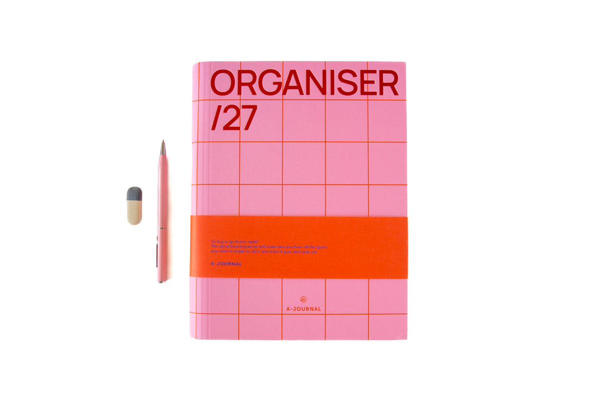 A-Journal Organiser 2027 mit passendem Stift und Radiergummi