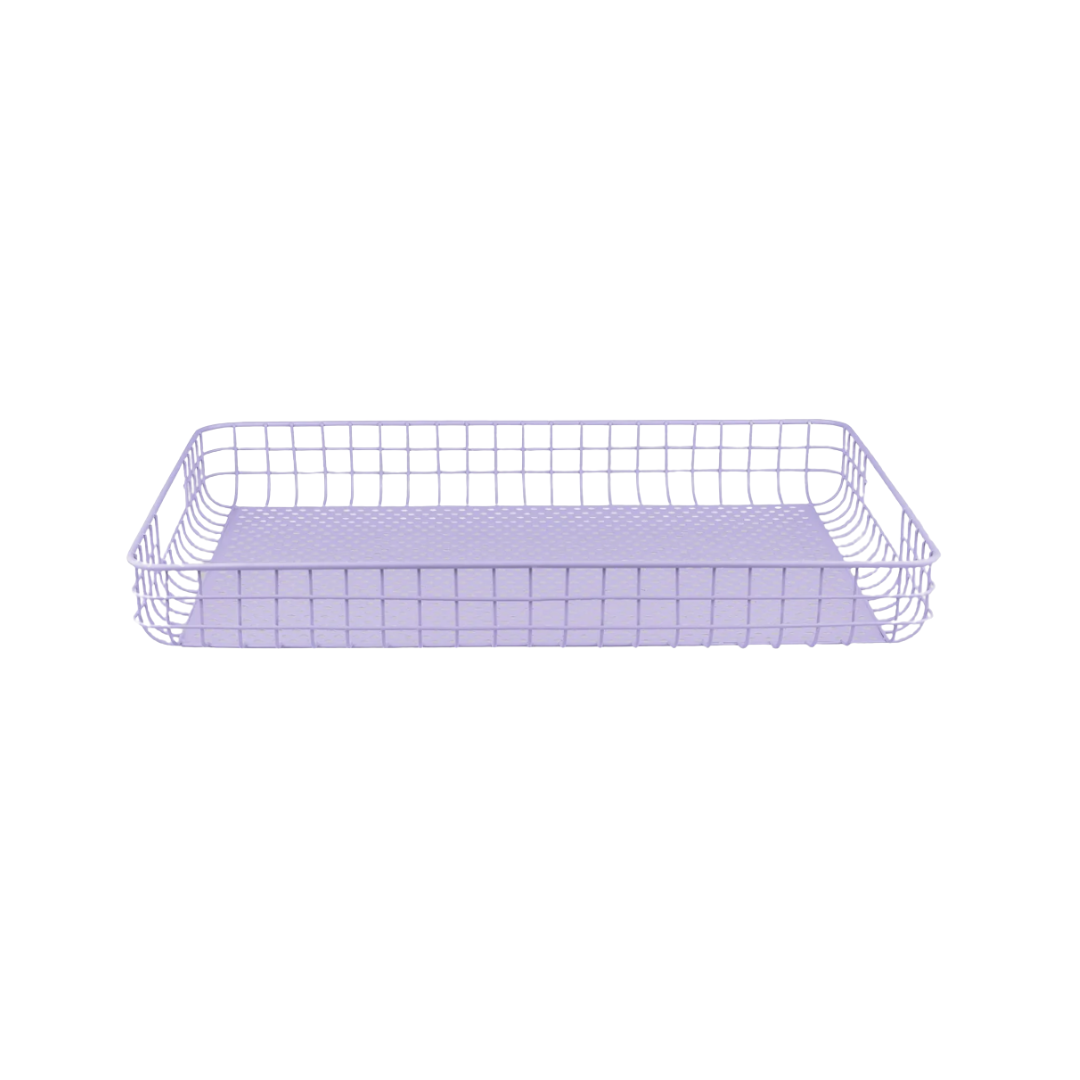 Fliederfarbenes Metall-Tablett „Tray“ von Mette Ditmer.