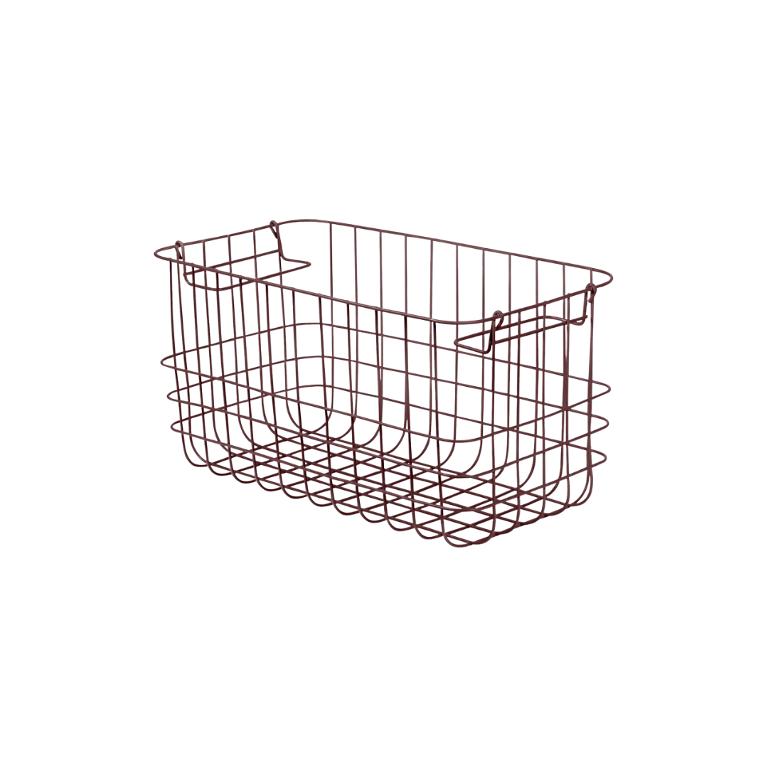 Bordeauxfarbener Metallkorb „Wire Basket Small“ von Mette Ditmer.