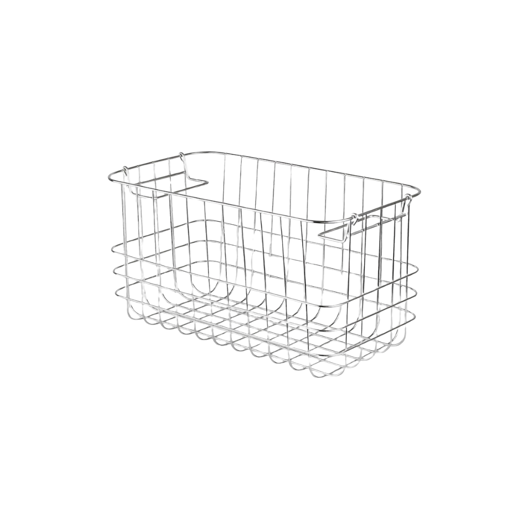 Chromfarbener Metallkorb „Wire Basket Small“ von Mette Ditmer.