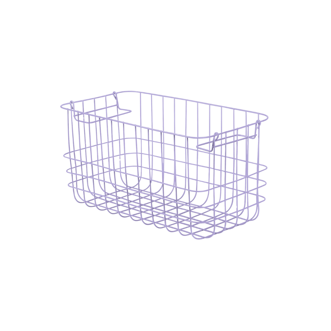 Fliederfarbener Metallkorb „Wire Basket Small“ von Mette Ditmer.