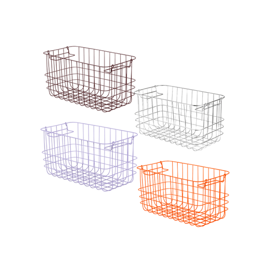Metallkorb „Wire Basket Small“ von Mette Ditmer in verschiedenen Farben.