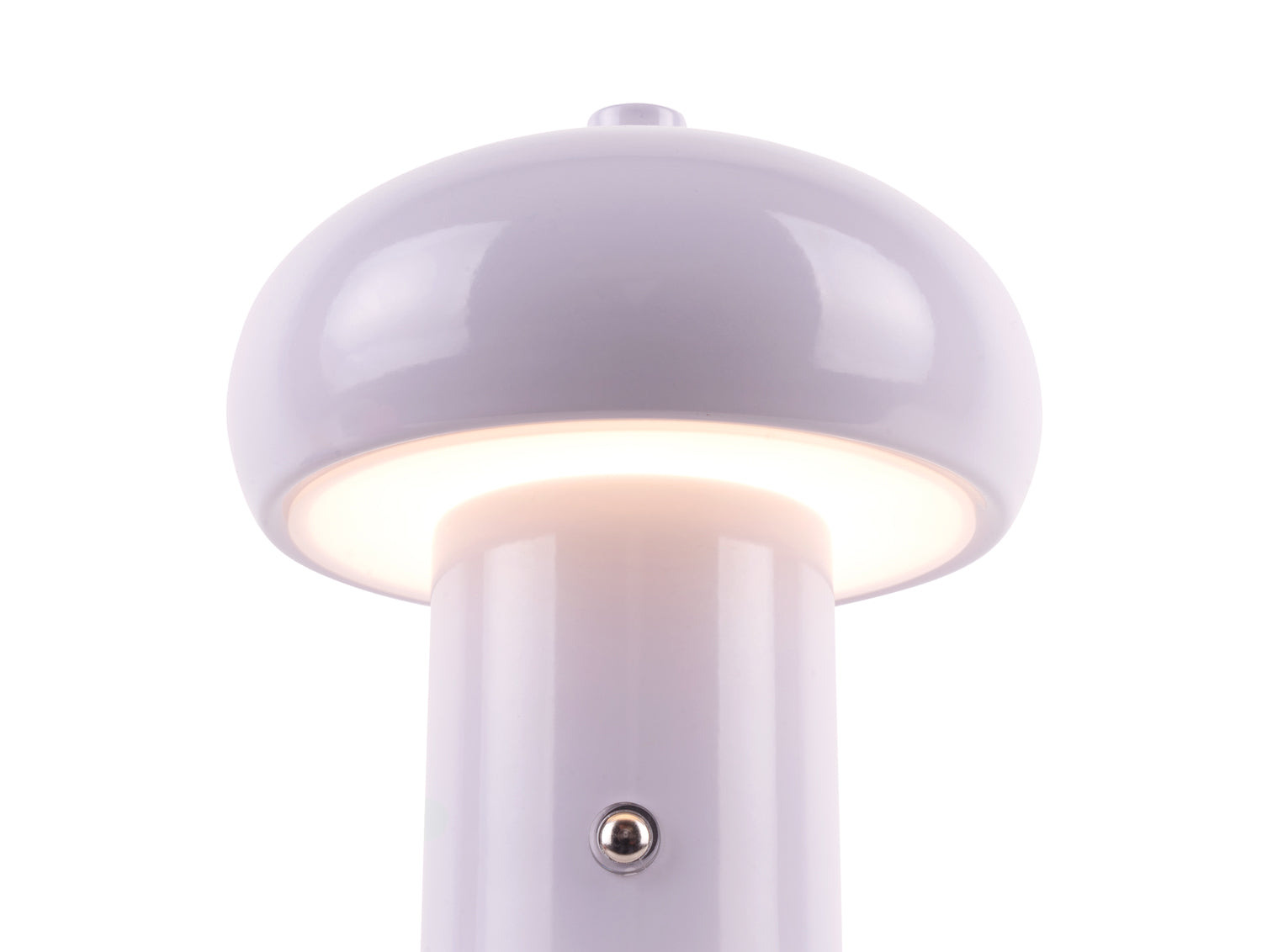 Eingeschaltete Retro Seta LED-Tischleuchte in Flieder