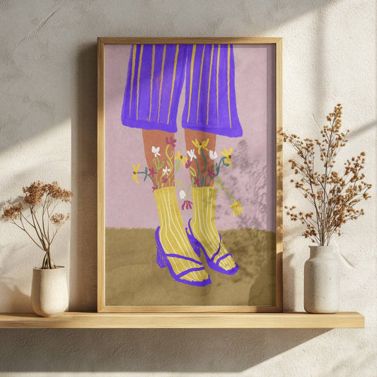 Kunstdruck - Wildblume aus Socken