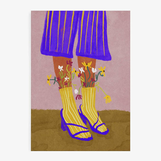 Kunstdruck - Wildblume aus Socken