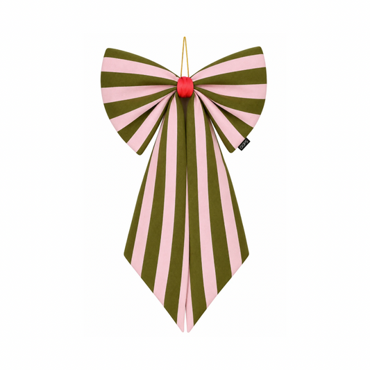 Dekoschleife Olive-Rosa