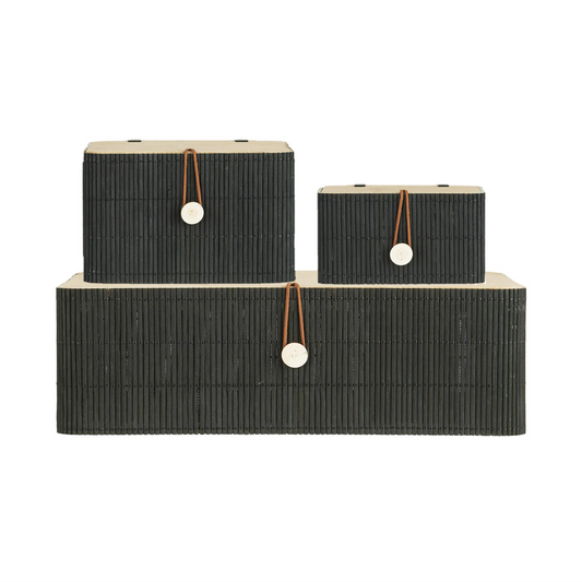 Bambus-Schachtel in Schwarz